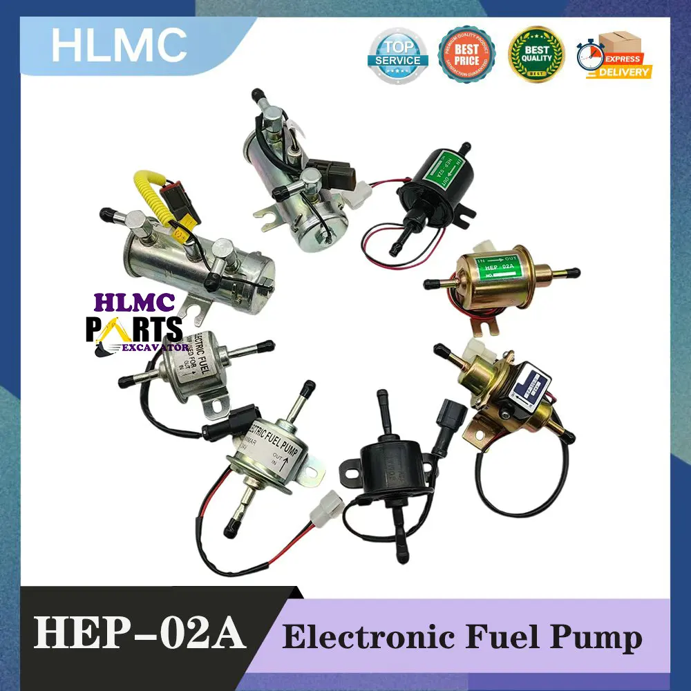 Mini Excavator Low Pressure Electric Fuel Pump HEP-02A 12V 24V Car Motorcycle Diesel Pump Fuel Transfer Pump EP-500-0