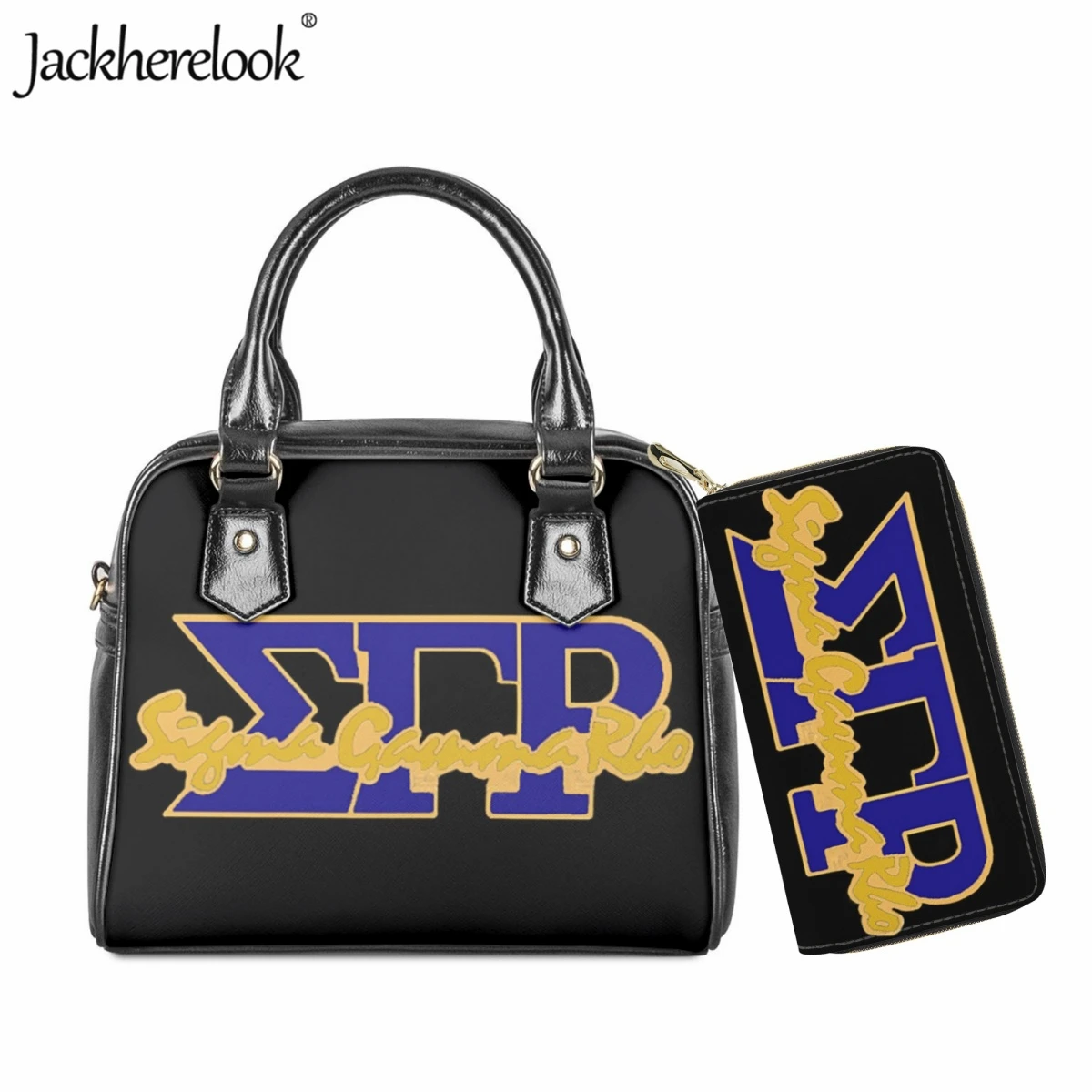 

Jackherelook Sigma Gamma Rho Sorority Women Handbag PU Leather Messenger Bag Fashion Ladies Shopping Shoulder Bag Long Wallet