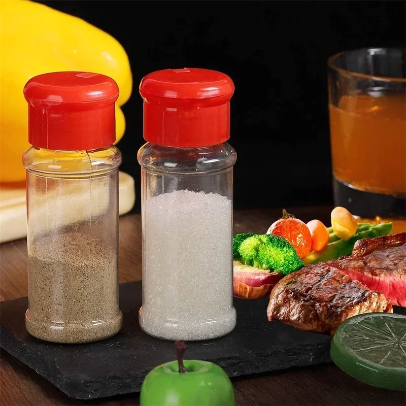 100ml Clear Spices Bottle Salt Pepper Shakers Plastic Barbecue Seasoning Jars Condiment Box Kitchen Gadgets Powder Storage Can