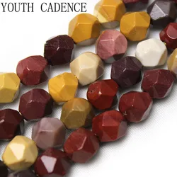 Natural Stone Faceted Mookaite Egg Yolk Spacers Loose Beads DIY Charms Bracelet Earrings for Jewelry Making 15