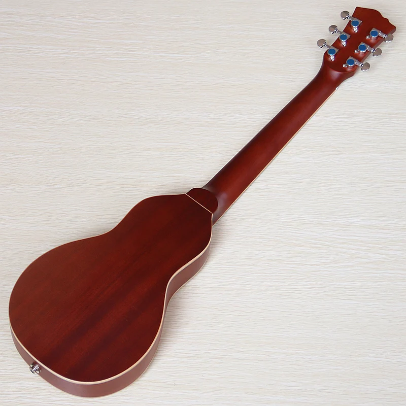 Solid Flame Maple Top Acoustic Guitar 34 Inch 6 String Sapele Body Matte Finish Portable Mini Folk Guitar