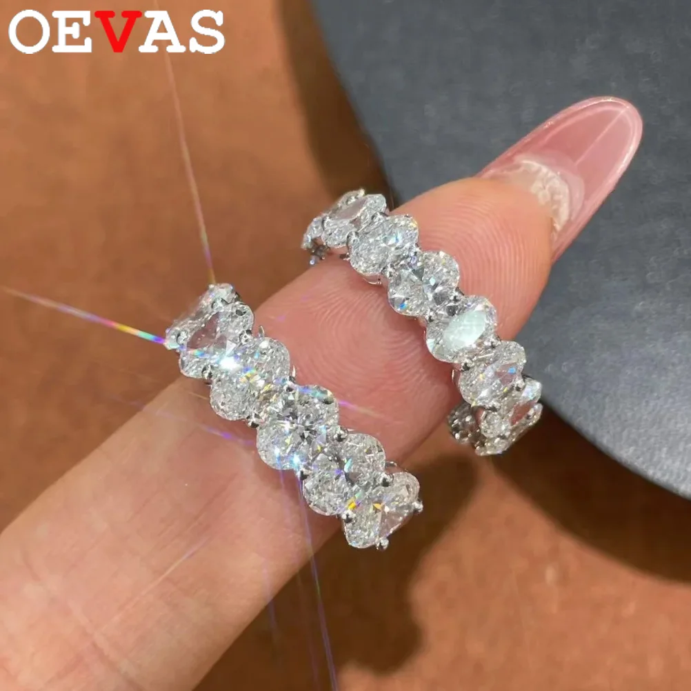 

OEVAS 0.3-1CT Oval Moissanite Engagement Ring for Women S925 Silver Party Cluster Ring Wedding Band Fine Jewelry Wholesale