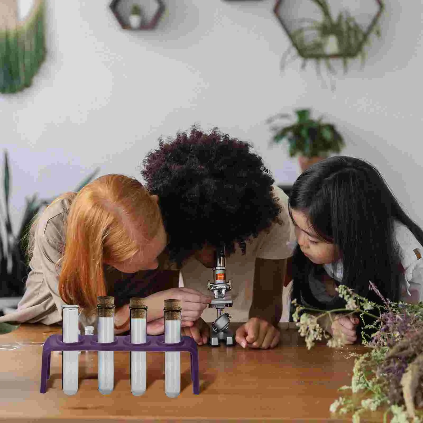 4 Pcs Test Tube Rack Shelf Holder Teaching Aids 17X6X4CM Laboratory Stands Plastic