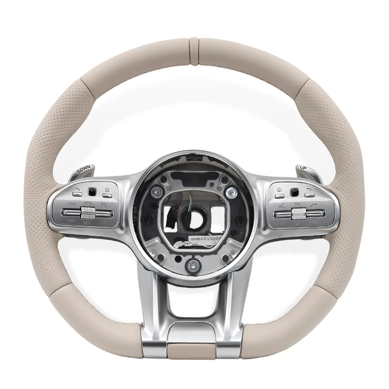 Beige Car Steering Wheel for Mercedes Benz AMG W205 W204 W166 W212 W213 W222 A/B/C/E/S/G/V Class cls glc gle gls gla cla glk slc