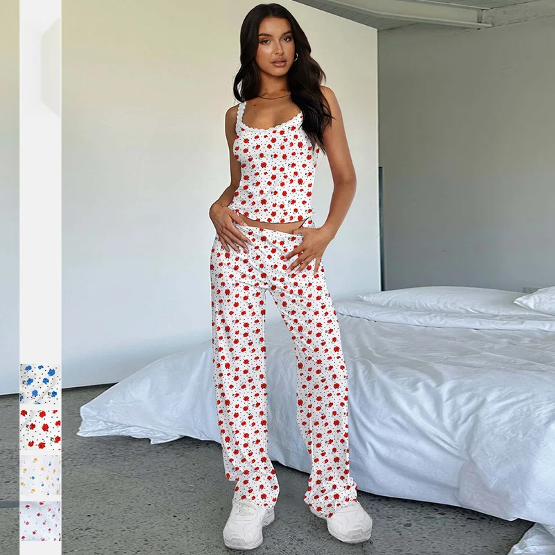 

2024 New Women's Suit Vest Printed Decorative Pants Casual Pants Women's Tracksuit Jumper Women's Pants Women's Clothes