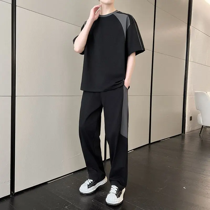 

Summer Teen Boys Tracksuits Set Short Sleeve Loose Sportswear Running 2 Piece Outfits Casual Streetwear