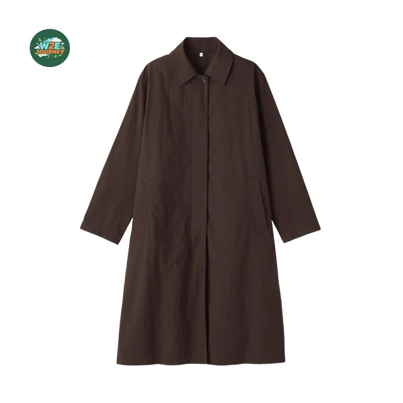 W2EJOURNEY EU US Size Luxury Quality Unisex Trench Coat UV-Resistant  Water-Resistant Oversize Lightweight Jacket Coat