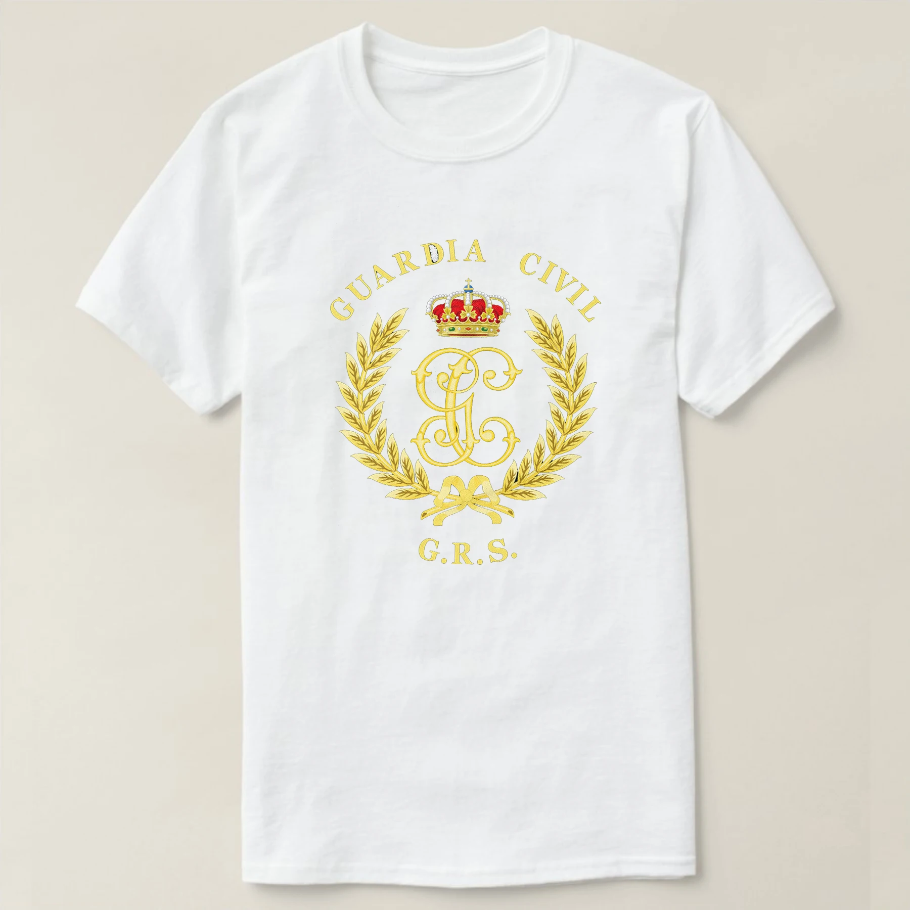 España Guardia Civil GRS Insignia Camiseta. 100% Algodón De Alta Calidad, Cuello Redondo, Casual Top