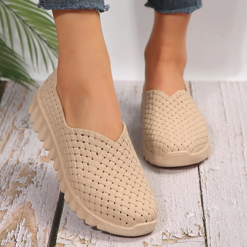 

2024 New Comfortable Single Shoes for Women Wedge Heel Hollow Casual Sneakers Height-increasing Platform Shoes Shoes for Women