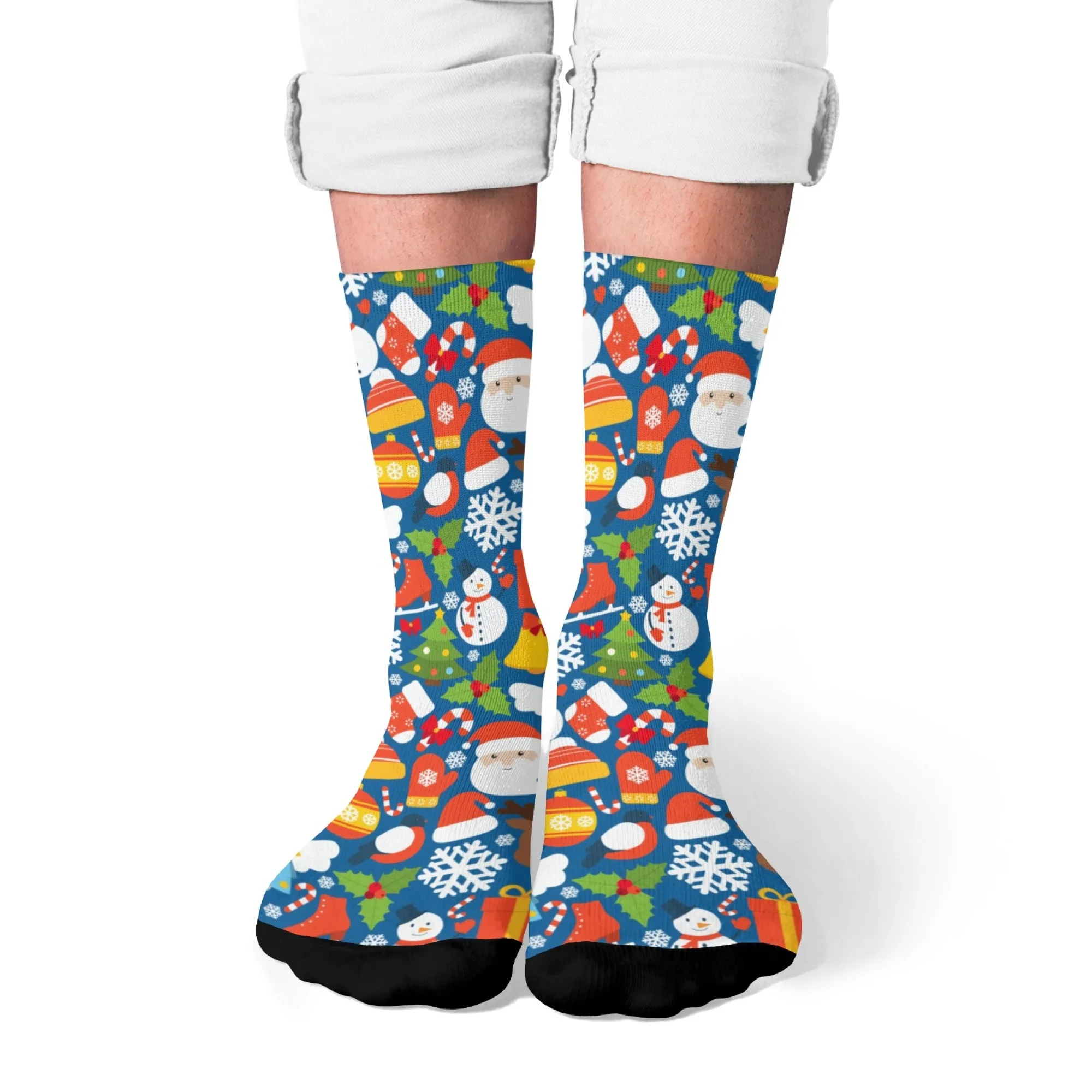 Christmas cartoon socks Harajuku style casual fashion men's socks novelty funny happy socks comfortable warm cute women's socks