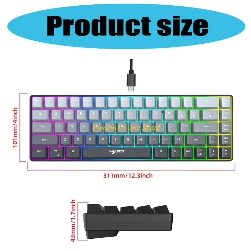 Wireless Mechanical Keyboards RGBs Backlits Ergonomic 8000mAh Battery IP54 Waterproof For PC Mobile