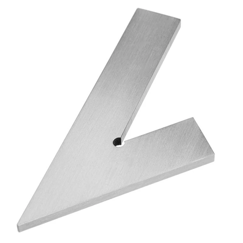 1 PCS Light Duty 45 Degree Miter Angle Square Wide Base Gauge Measuring Tool 150X100mm Silver For Detecting Weldment Angles