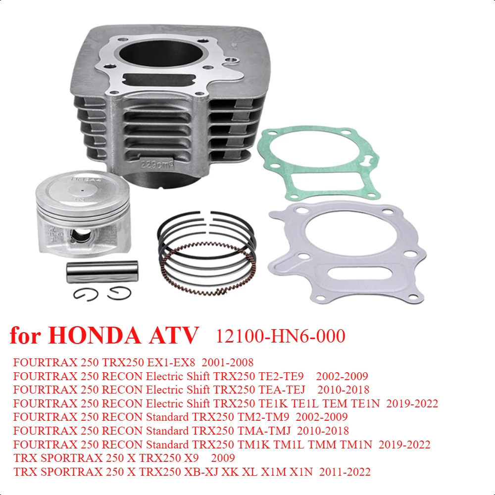 

12100-HN6-000 Cylinder Head Piston Rings Gasket Top End Kit Set for HONDA ATV FOURTRAX 250 2001-2022 TRX SPORTRAX 250 X TRX250