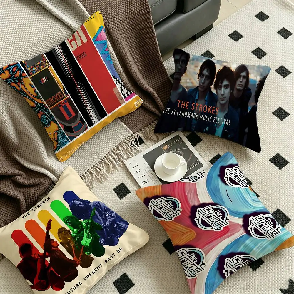 Rock Band The S-Strokes Cushion Cover Pillowcase Upholstery Sofa Throw Pillow Home Decor Pillowcas