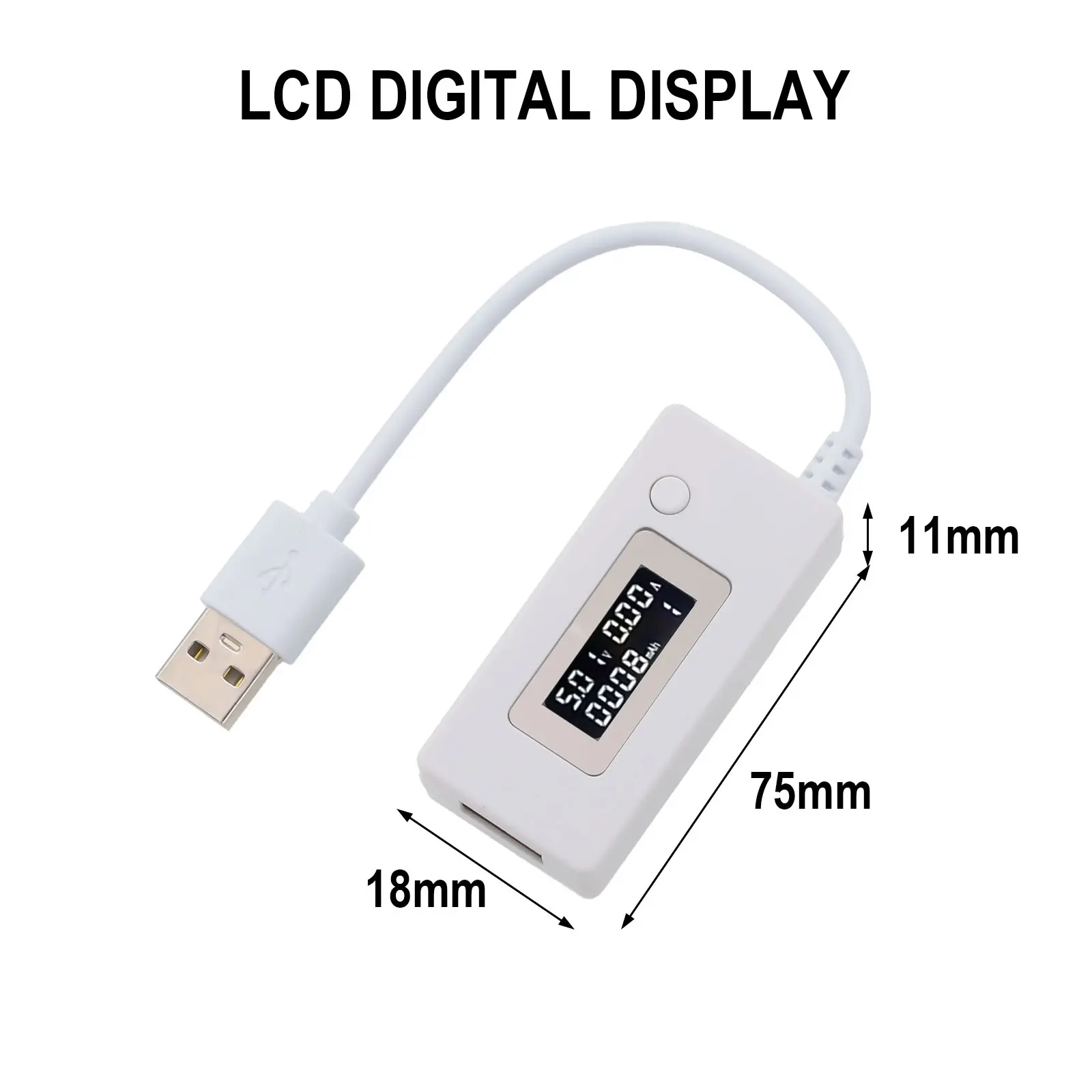 Picture 3: USB Tester Current Voltmeter For Voltage Current MAH 4-30V 50mA 3000mA Data Saving Function Electrical Accessory