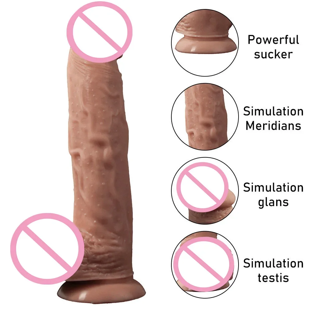 Realistic dildo Big penis with suction cup Soft skin feels G spot dildo sex toys for women Suitable for female masturbation|Dild