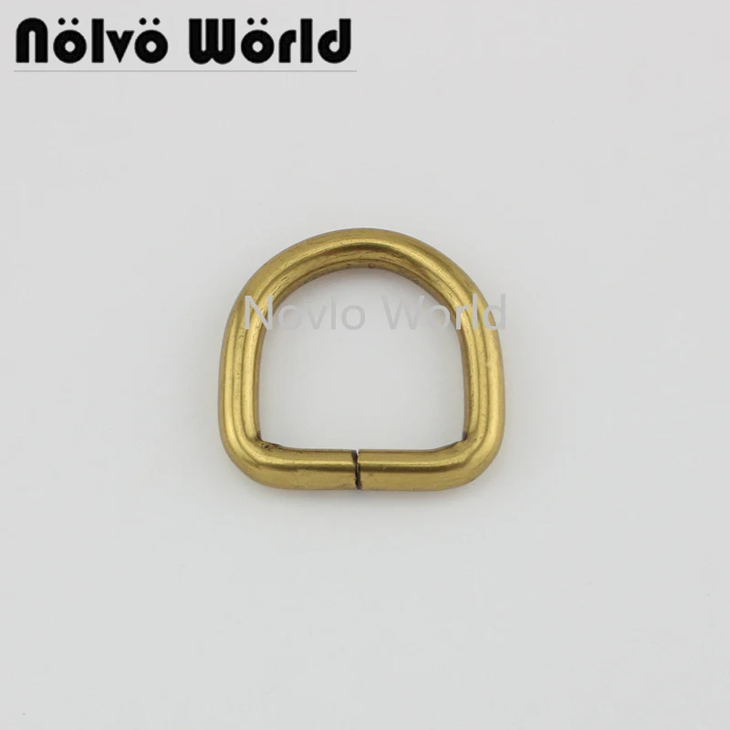 7 pieces,4mm wire,3/4 Inch Dull Gold round edge non welded d ring, 3/4