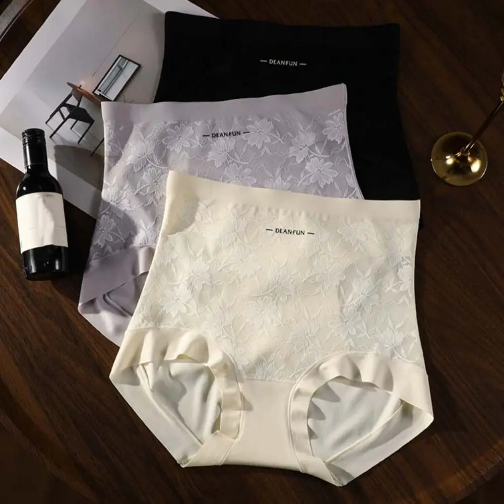 

Breathable High Waist Tummy Control Panties Thin Mesh Flower Seamless Panties Intimates Underpants Underwear for Women Gifts