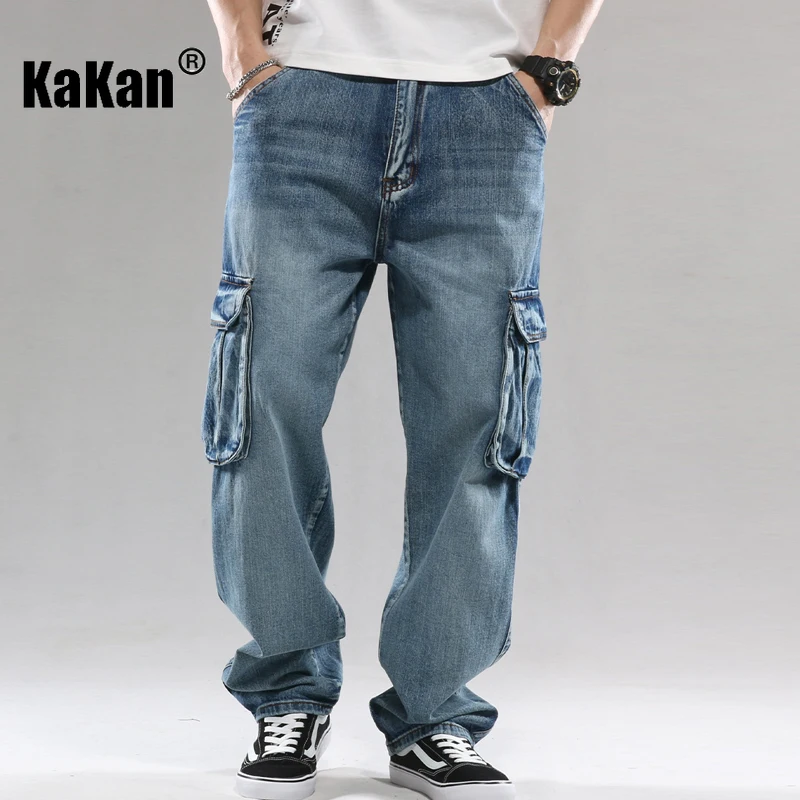 

Kakan - новые мужские уличные мотоциклетные джинсы, длинные джинсы с несколькими карманами для скейтбординга в стиле хип-хоп Y2k, мужской бренд джинсов