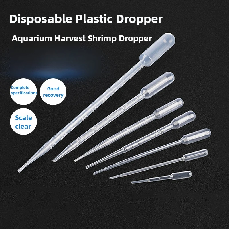 2ml 3ml 5ml 10ml Aquarium Fish Tank Brine Shrimp Feeder Plastic Dropper Pipette Graduated Dropper Babbitt Pipette 5pcs/10pcs