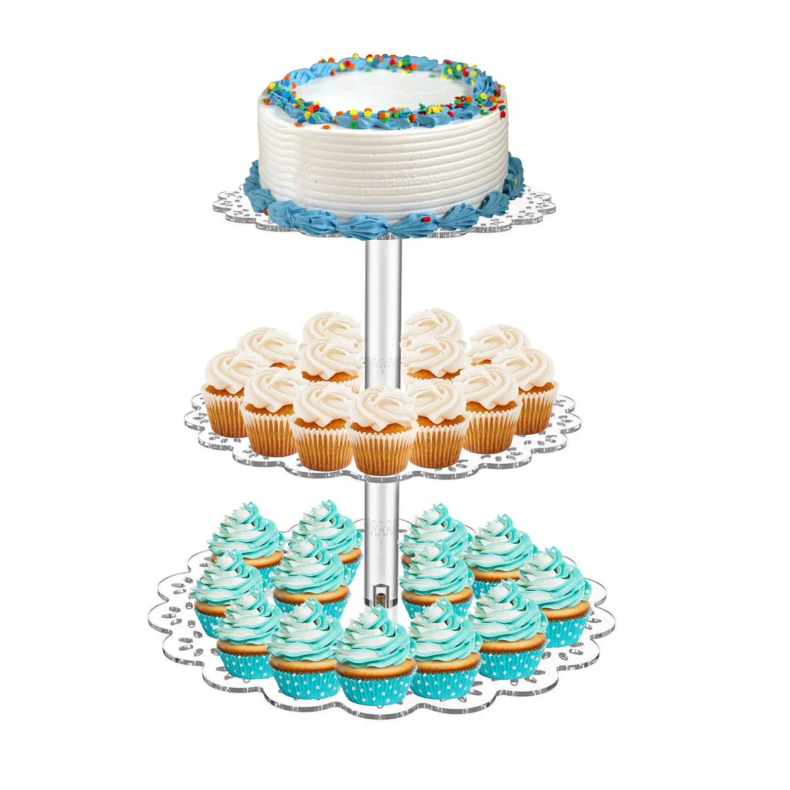 

Dessert Stands Round Acrylic Cupcake Stand For Wedding Birthday Family Party Dessert Stands Acrylic Cupcake Holder Home