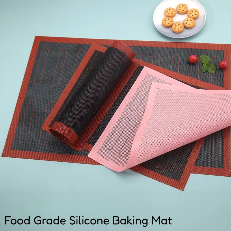 40x30/58x38cm Food Grade Perforated Silicone Baking Mat 18/20 Cavities Eclair Puff Pastry Mat Non-stick Oven Liner for Croissant