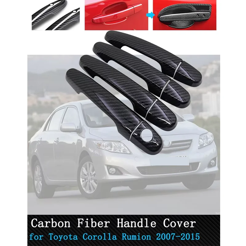 

Автомобильные аксессуары, набор накладок, черная внешняя дверная ручка из углеродного волокна, чехол для Toyota Corolla Rumion Rukus 2007-2015
