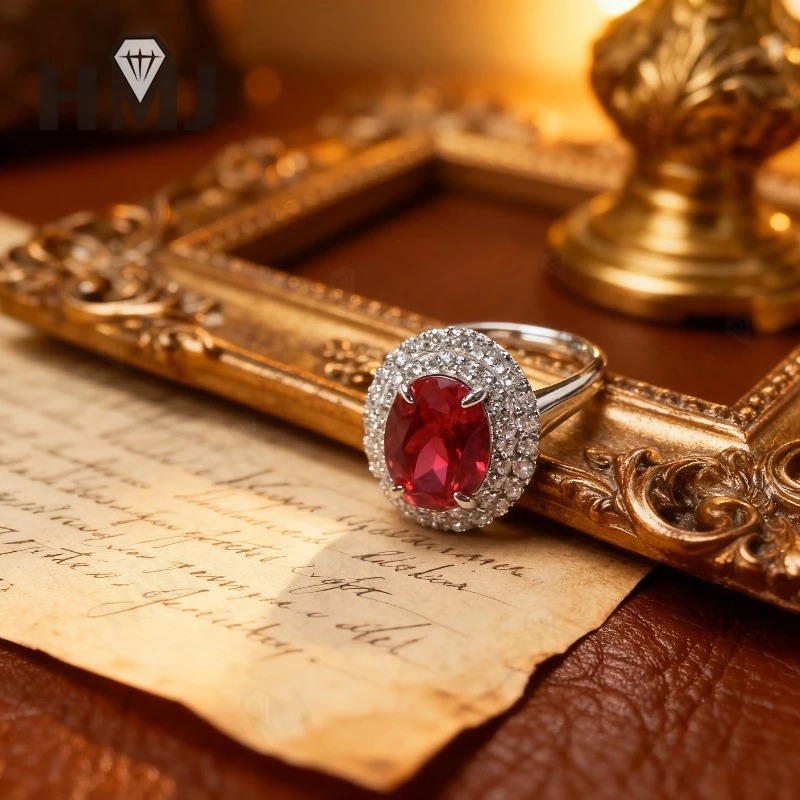 

Lab Grown Columbia Emerald, Sapphire & Ruby Oval Rings Exquisite Gemstone Jewelry for Women, Christmas and Easter Gift Choice