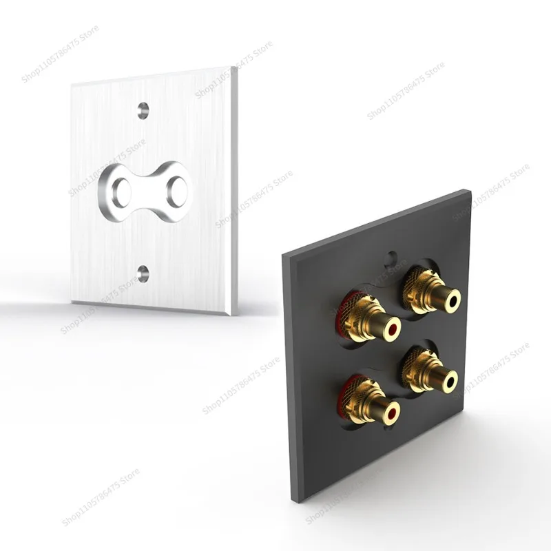 For Aluminum Alloy 86 Panel Audio RCA Lotus Female Block Socket Panel Speaker Speaker Terminal Wall Plug