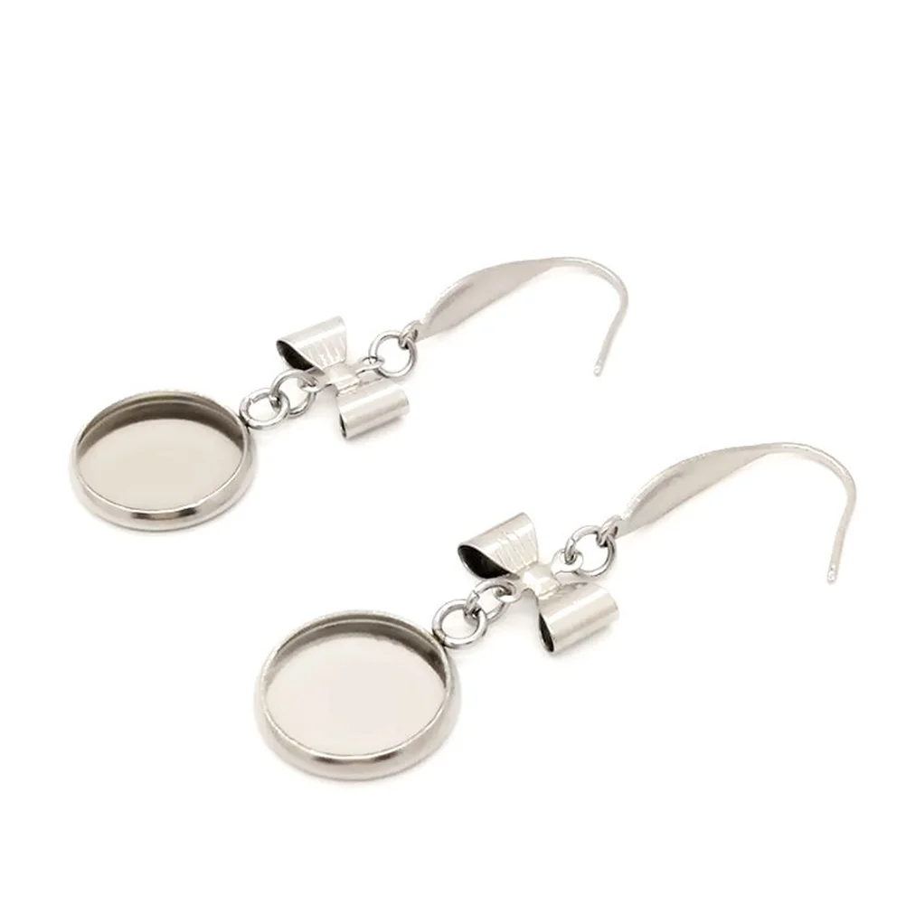 20 قطعة حلقة الأذن الفراغات 10 مللي متر القطر الداخلي الفولاذ المقاوم للصدأ Diy بها بنفسك صنع المجوهرات المواد علبة معدنية خفيفة الوزن للنساء الفتيات