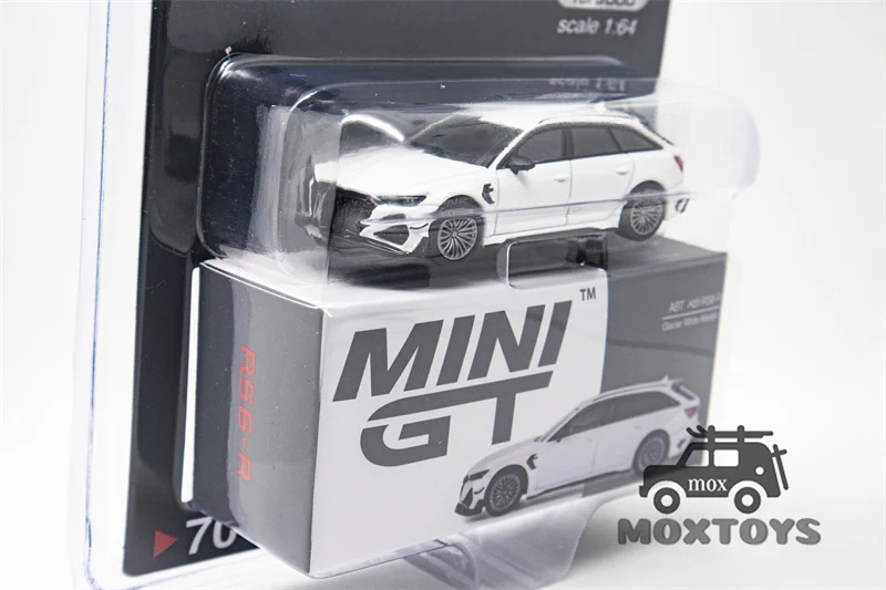 MINI GT Mijo Exclusives 1:64 ABT RS6-R Glacier White Metallic LHD Diecast Model Car