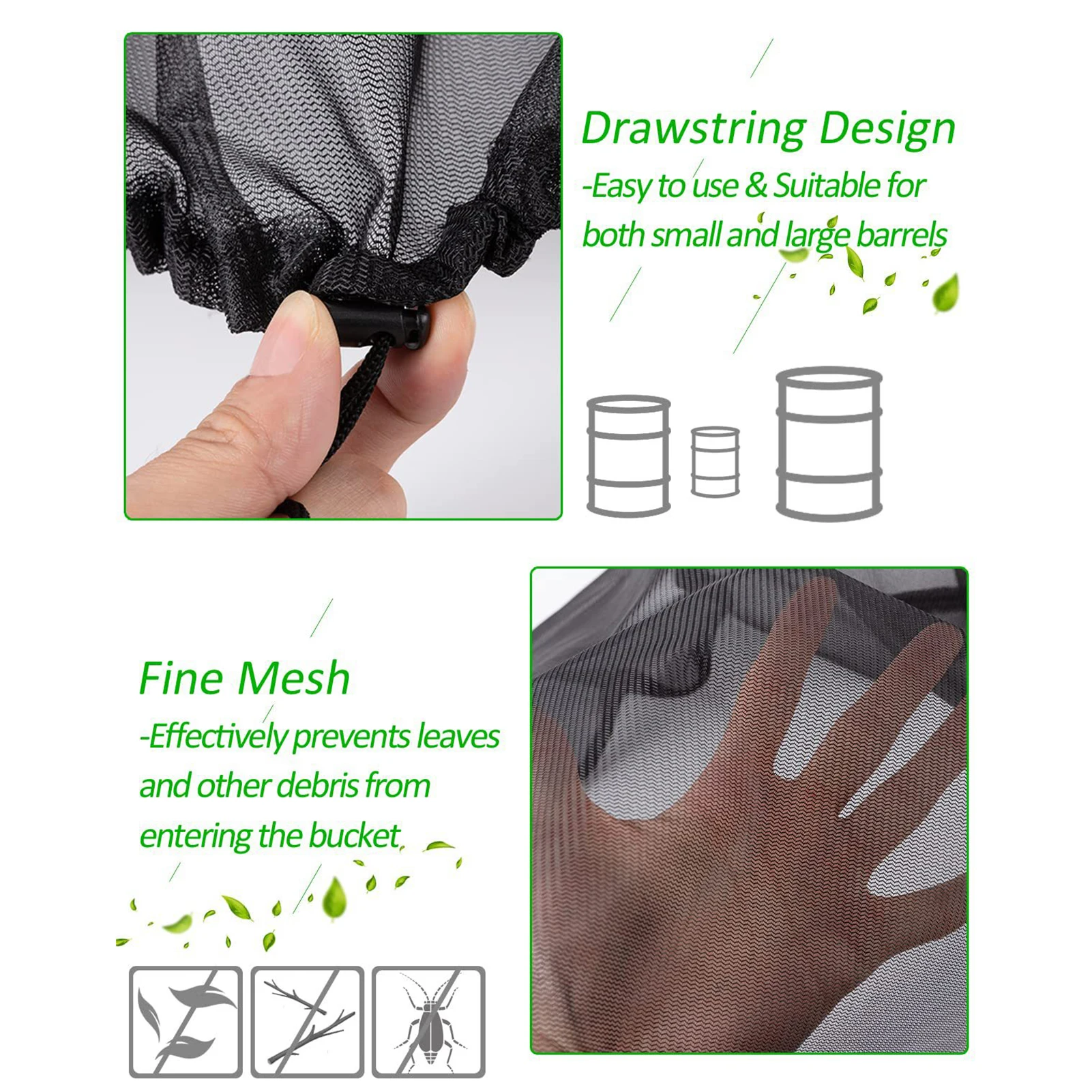 Drawstring Design Netting Screen Mesh Cover Tear-resistant Convenient Mesh Cover for Keeping Mosquito and Debris out