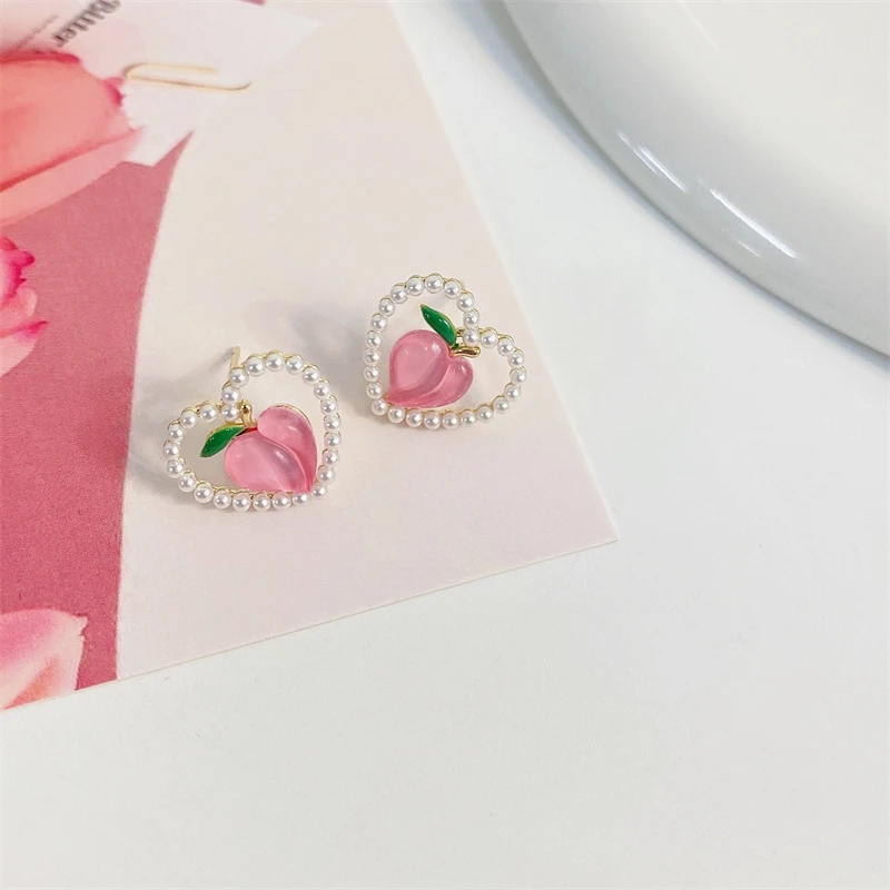 Korean Fashion Women\'s Stud Earrings Oval Pearl Ear Decor Hollow Geometric Crystal Twisted Small Flower Earrings for Girls