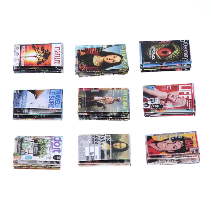 3pcs/set 1:12 Dollhouse Miniature Book Mini Magazine Model Accessories Toys