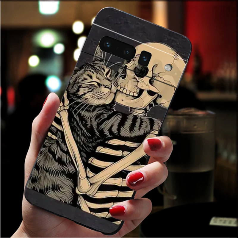 

Phone Case For Google Pixel 10 9 Pro XL 9A 8 7 6 Pro Pixel 8A 7A 6A Pixel 8 7 6 5 Skeleton Art Case