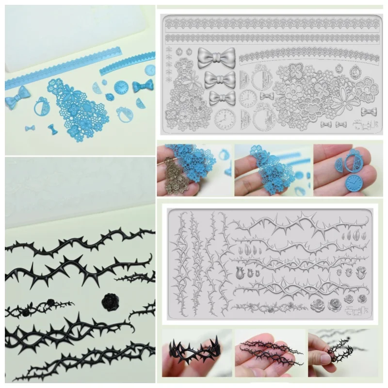 Soft Clay Doll Decoration Thorns/bead Chain/lace Making Silicone Mold Glue UVDIY Hand Doll Clothing Accessories Modeling Mold