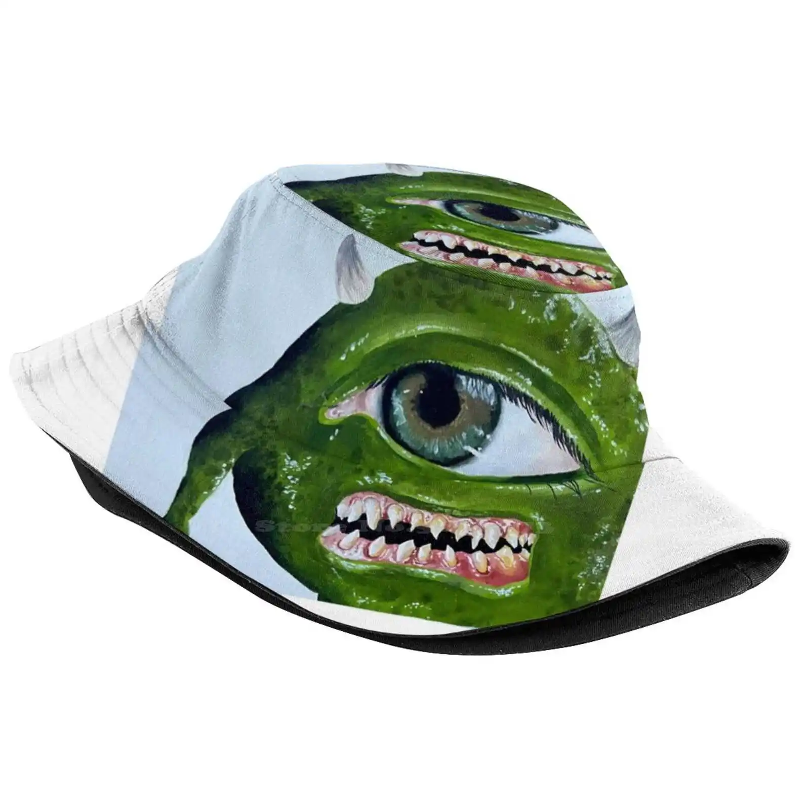 Michael Wazowski Fisherman's Hat Bucket Hats Caps Monsters Scary Creepy Green Eye Teeth Horror Monster S Inc Sulley Pixar