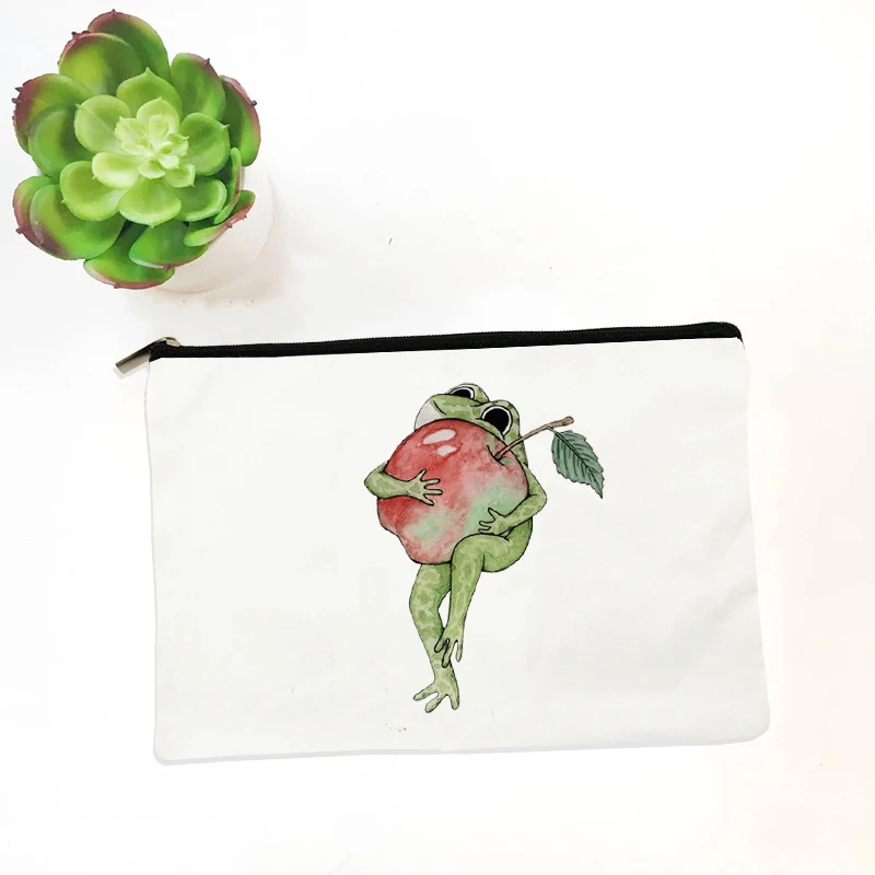 Cartoon Frog Storage Make Up Pouch Pencil Bag Gift for Her Cosmetic Bag Makeup Case Travel Toiletries Organizer Pouch Bags