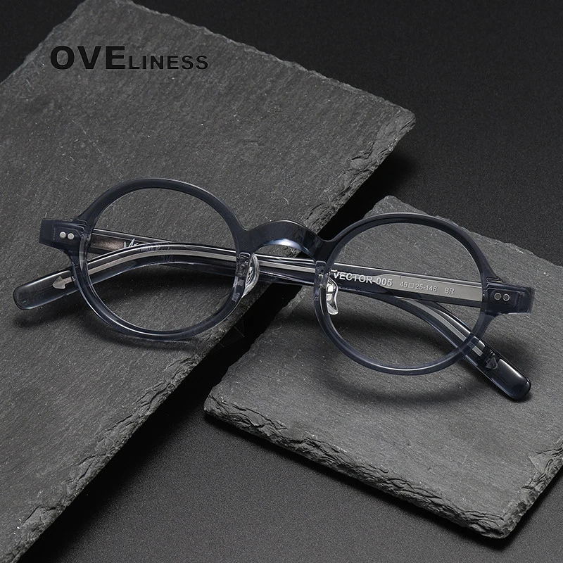 

2024 Acetate Glasses Frame for Men women Vintage Round Prescription Eyeglasses frames Women Optical Spectacles Korean Eyewear