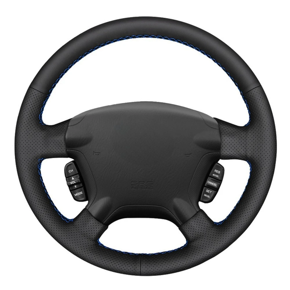 

Car Steering Wheel Cover DIY Hand-stitched Black Artificial Leather For Honda CR-V CRV 2002-2006