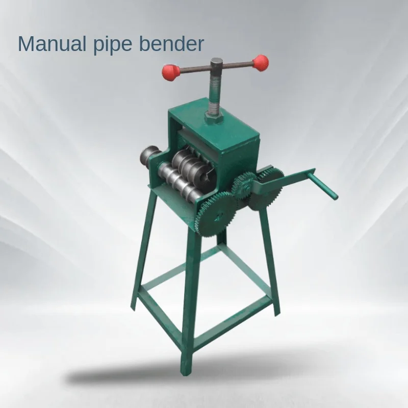 

Hand-Cranking Pipe Bender Multi-Functional Small Bender round Square Tube Heavy Duty Double Screw Four-Wheel Looping Machine