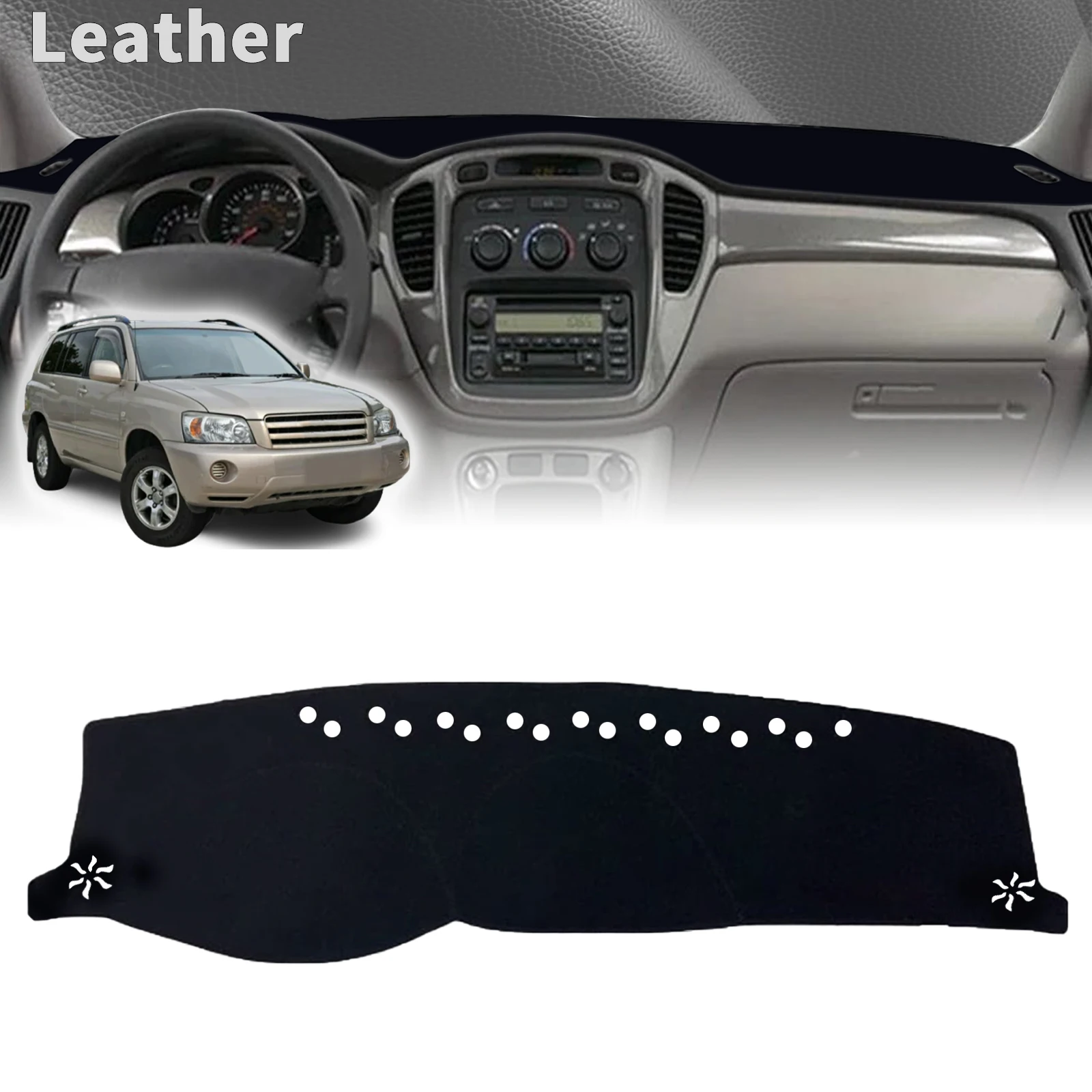 for Toyota Highlander Kluger 2001-2007 XU20 Car Dashboard Cover Dashmat Non‑Slip Protective Dash Mat Pad Auto Accessories