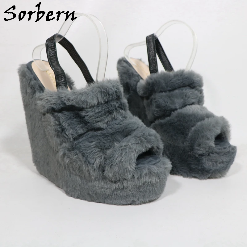 Sorbern Comfortable Wedge High Heel Women Slingback Open Toe Platform Summer Shoes Slides Custom Color Size 33-48 view 3