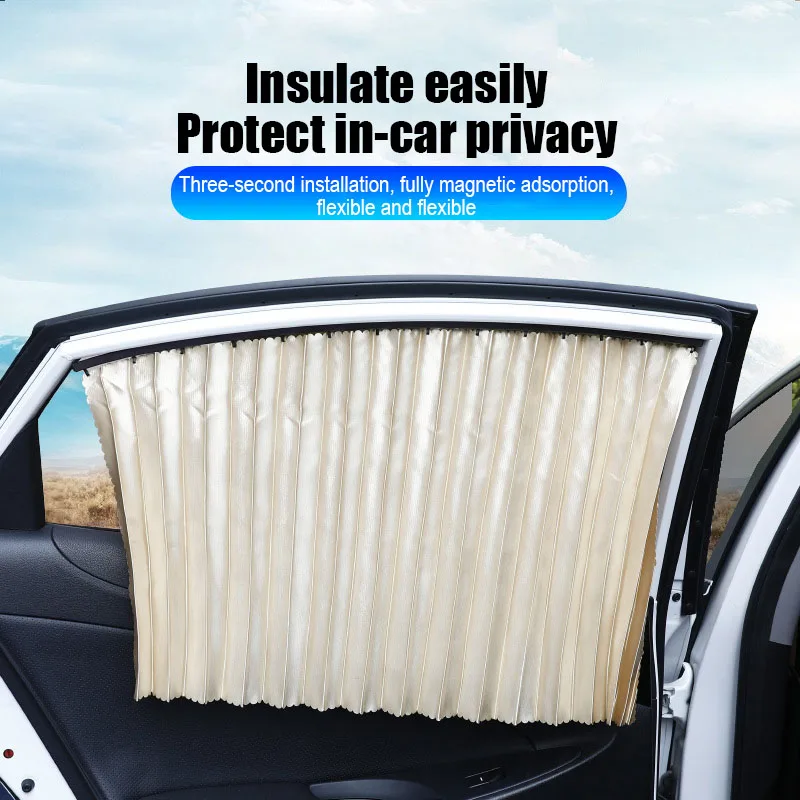 

4 Pcs Car Sunshields Magnetic Rail Rails Retractable Side Window Baffles Privacy Curtain Baffles for Cars Suv Trucks