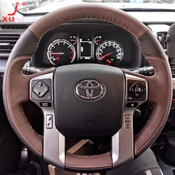 Hand Stitched Sweat-absorbent Car Steering Wheel Cover Car Interior for Toyota Tacoma Land Cruiser Prado DIY Ultra-thin Cowhide