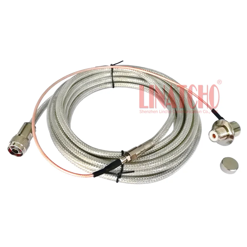 LINATCHO 5 Meters SC-5MS 5D-FV Antenna Coaxial Cable N Male Connector FT-7800 FT-7900 Mobile Car Radio