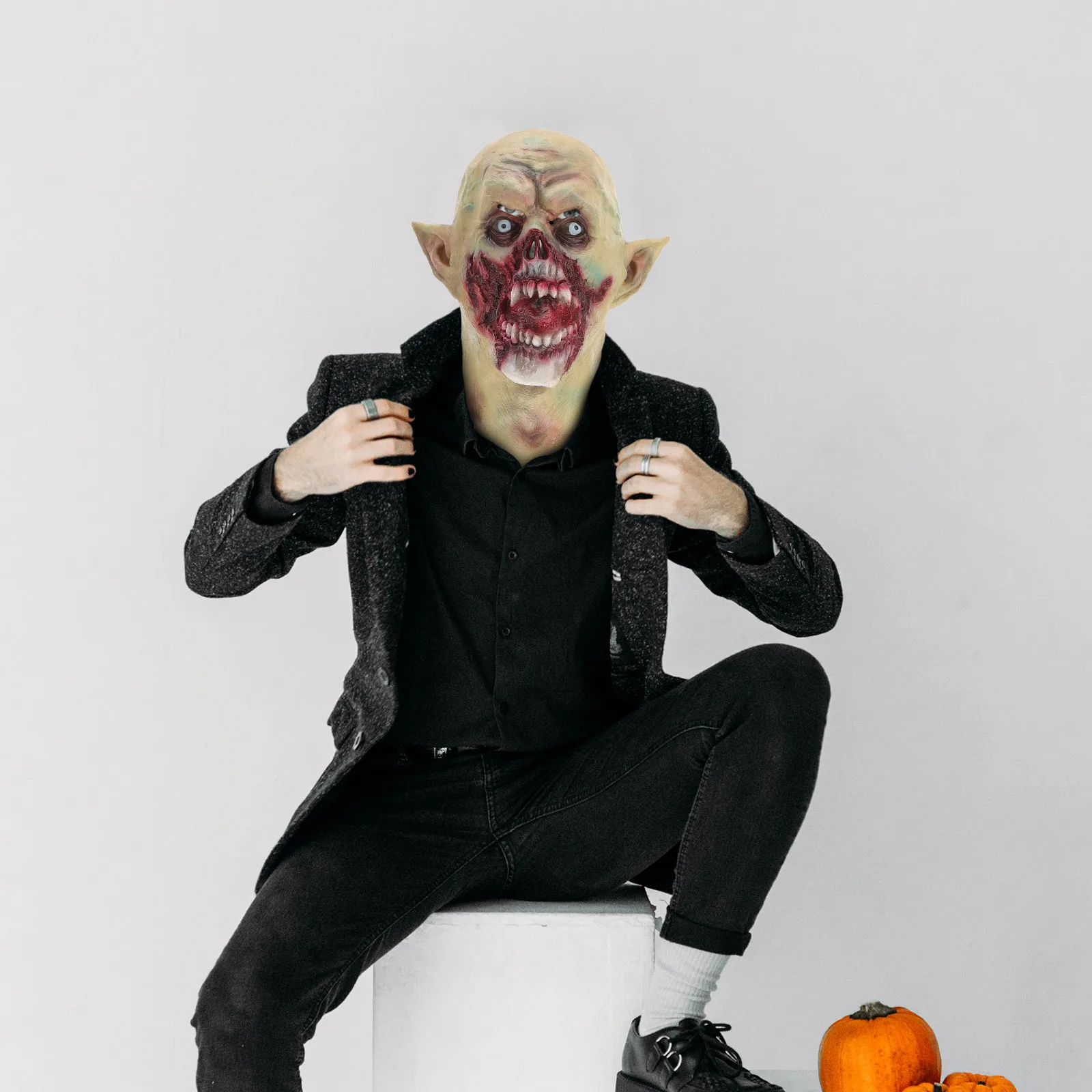 

Halloween High Quality Vampire Mask Full Head Scary Latex Costume Party Realistic Creepy Pranks for Adults Halloween Corpse