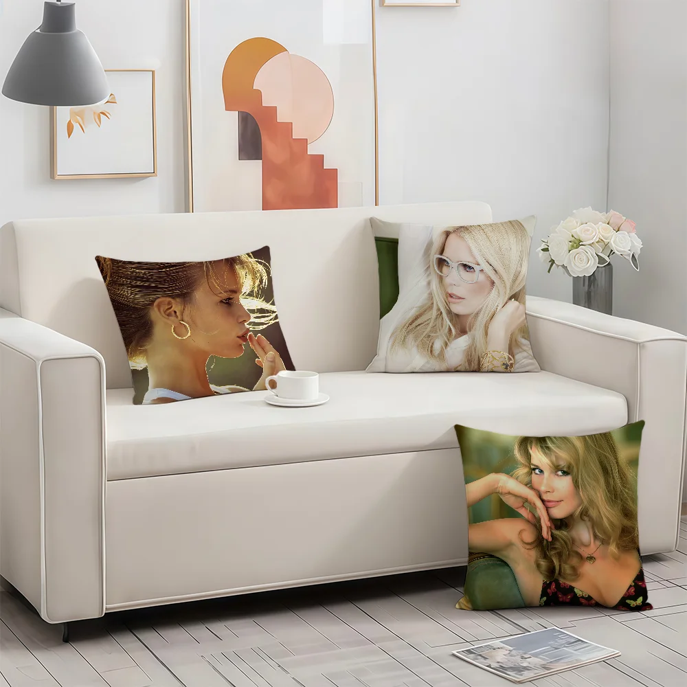 Model C-Claudia Schiffer cushion cover Birthday Anniversary Gifts Double Sided Printed Zipper Cushion Cover Soft Skin Bedding