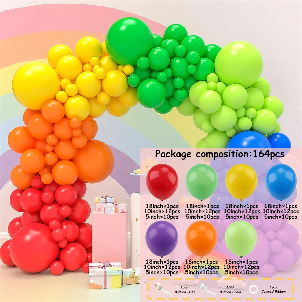 

Latex Balloon Garland Arch Set Colorful Rainbow Red For Kids Happy Birthday Wedding Birthday Party Decoration Baby Shower Globos