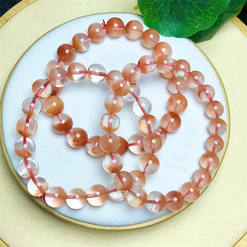 Natural Red Rabbit Hair Quartz Bracelet Fashion Women Healing Jewelry Gemstone Reiki Energy Stone Holiday Gift 1pcs 7/9/10MM